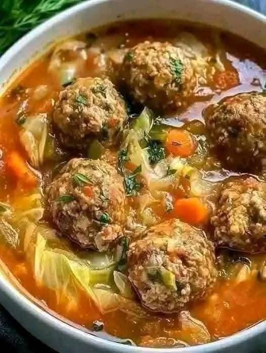 Easy Cabbage Meatball Soup