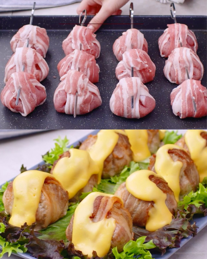 Bacon-wrapped meatballs are a delicious and flavorful treat that’s perfect as an appetizer or snack.