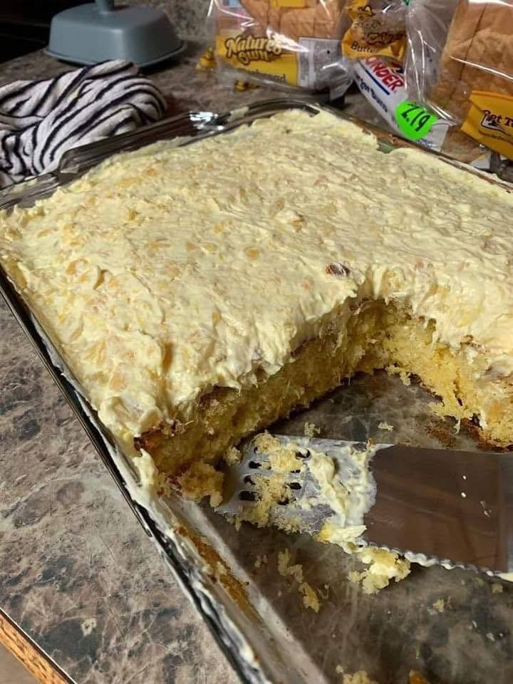 Mandarin Orange Cake with Pineapple Coconut Frosting!